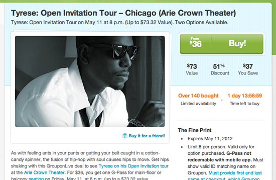 Tyrese Concert on Groupon