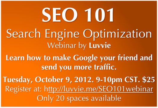 SEO 101 webinar Luvvie