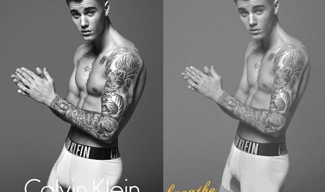 Justin Bieber Retouched Calvin Klein ad