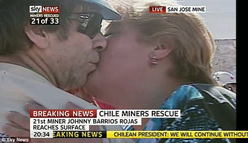 Chilean Miner 21 rescued Chilean Miner 21 rescued