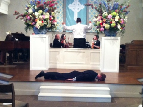 Planking at the altar Planking at the altar