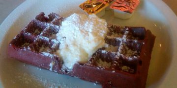 Red velvet waffles
