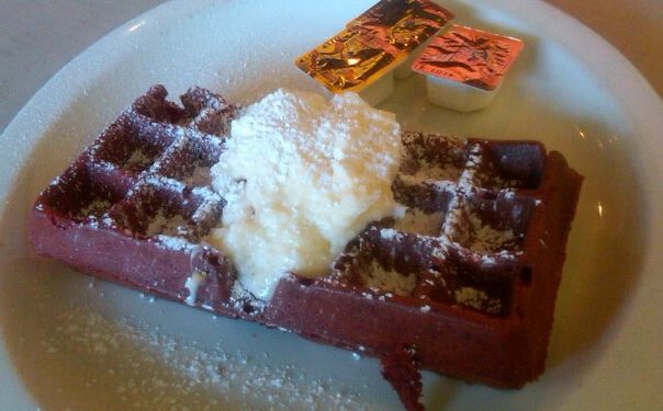Red velvet waffles