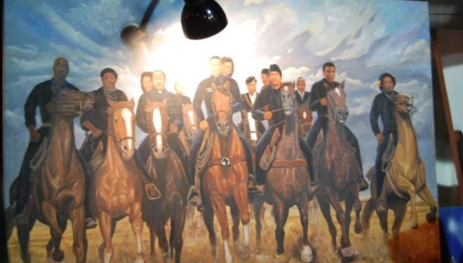 Black History Painting on Horses