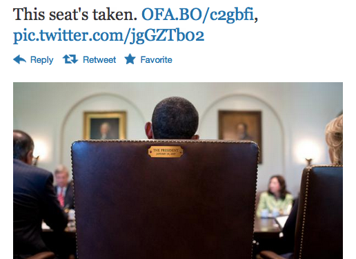 Barack Obama Seat Tweet