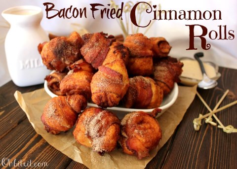 Bacon fried cinnamon rolls