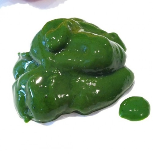 Green ketchup blob