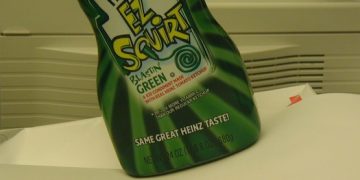 Green ketchup bottle