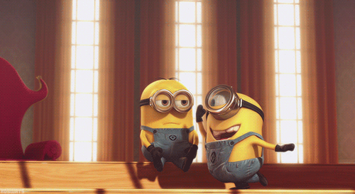 punch minion gif