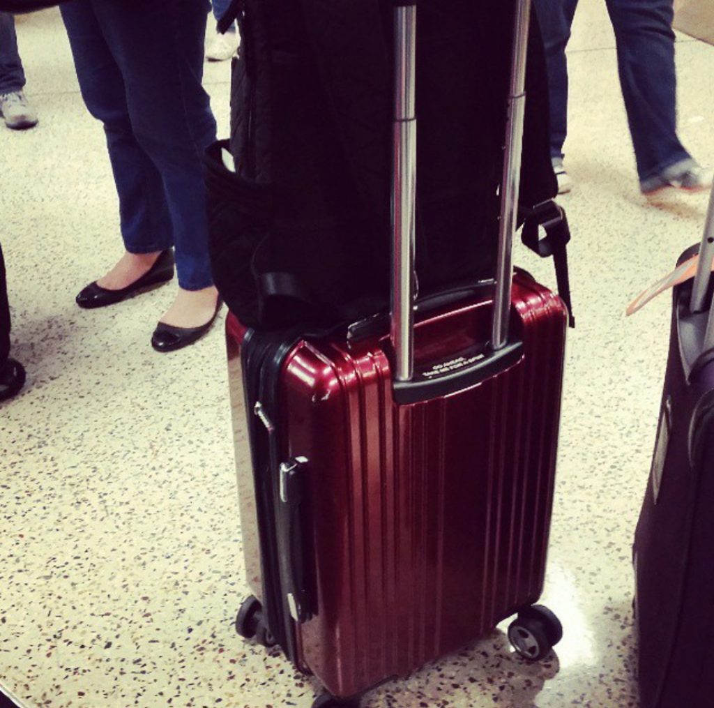 My luggage for 7-day trip to Morocco and Spain. It fit 4 pairs of shoes, by the way.