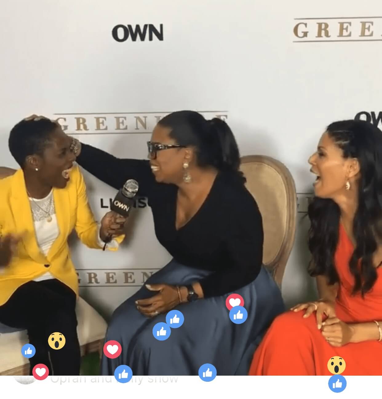 Oprah Grabs Luvvie's Head