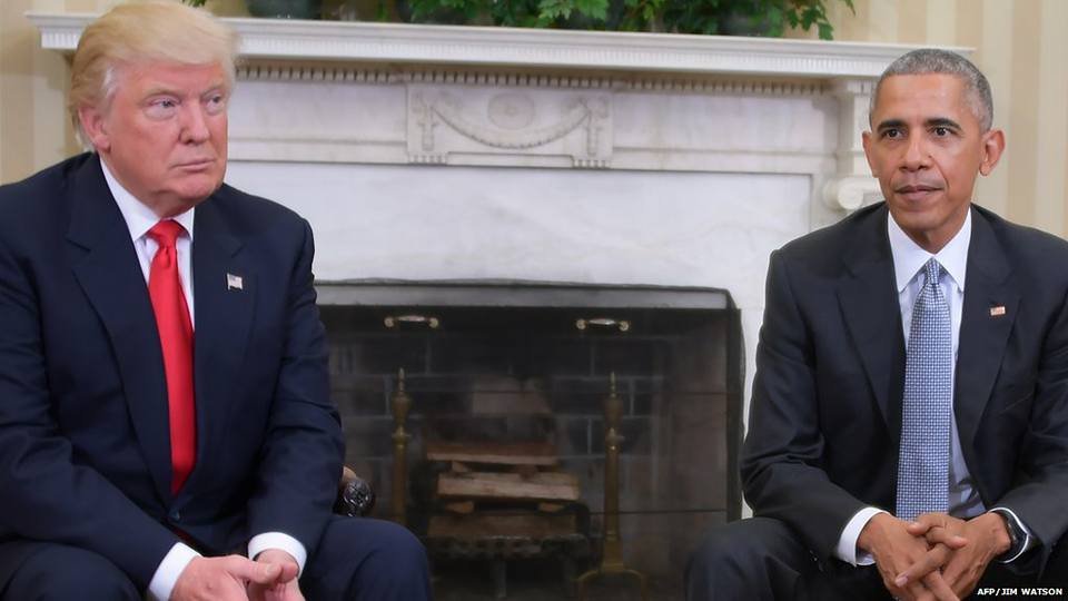 Donald Trump and Barack Obama meeting
